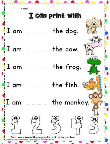 Print the sight word with